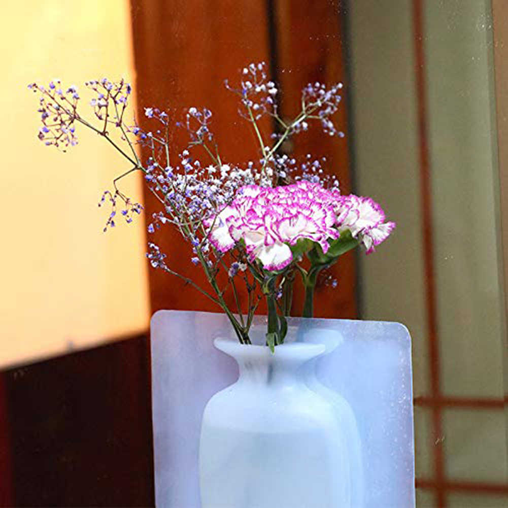 Bình Hoa Silicon Dán Tường,Dán Kính Decor Trang Trí