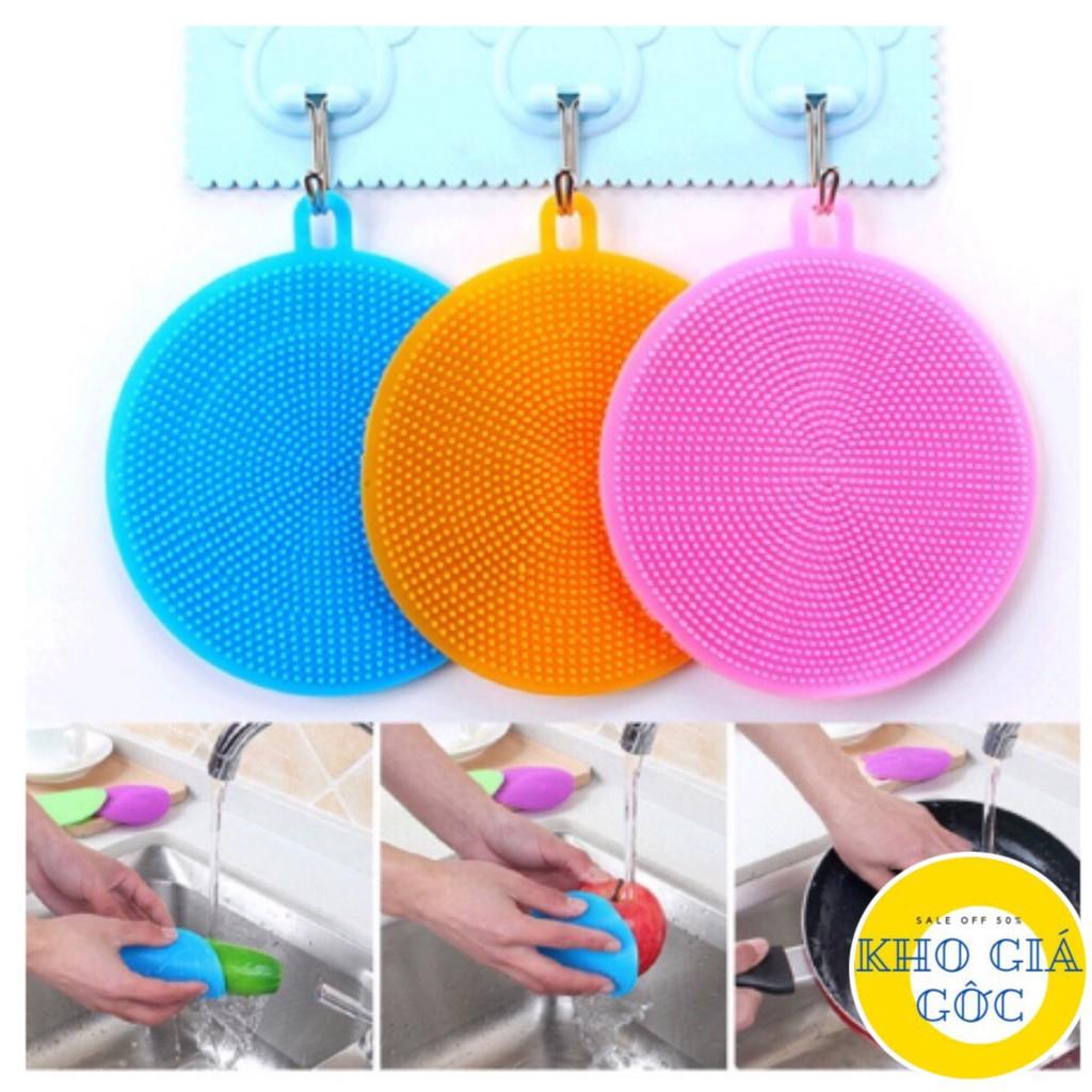 [COMBO 2] Miếng Rửa Chén Bát Silicon Có Lỗ Treo