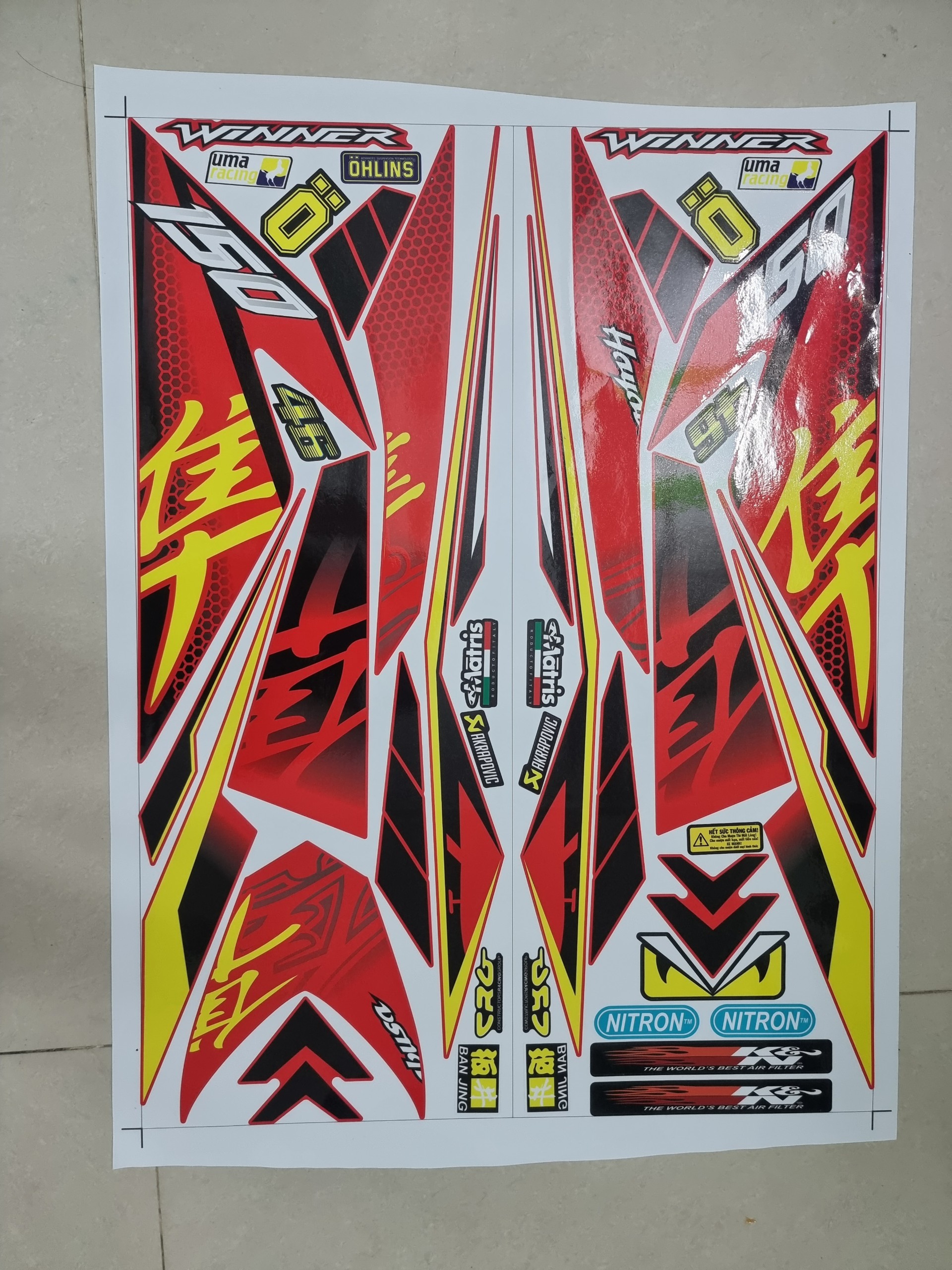 Tem winner chữ hayabushi tặng logo