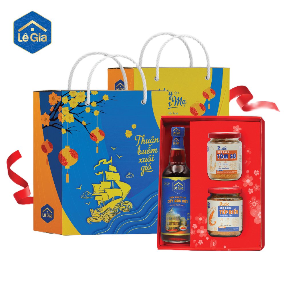 Set quà Thuận Buồm Xuôi Gió 1 ( 1 chai mắm cốt đặc biệt + 1 Ruốc tôm sú + 1 ruốc Tép biển)