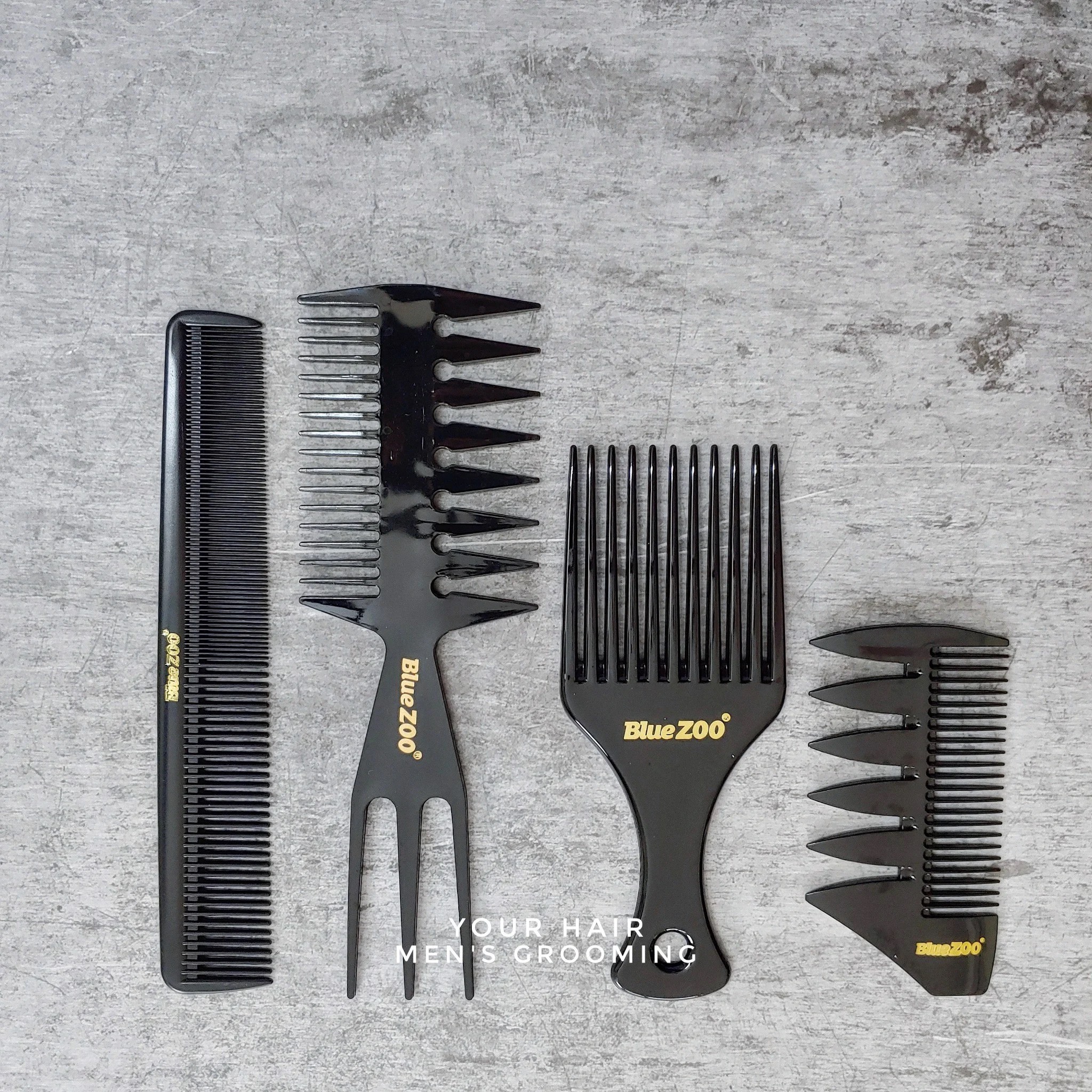 Lược tạo kiểu bluezoo | lược afro pick - lược trifecta - lược răng khít - lược shuriken comb