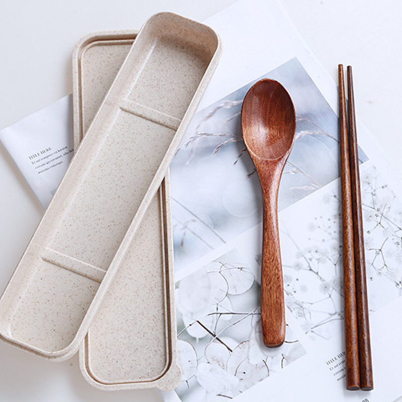 Bộ muỗng đũa gỗ phong cách tự nhiên kèm hộp