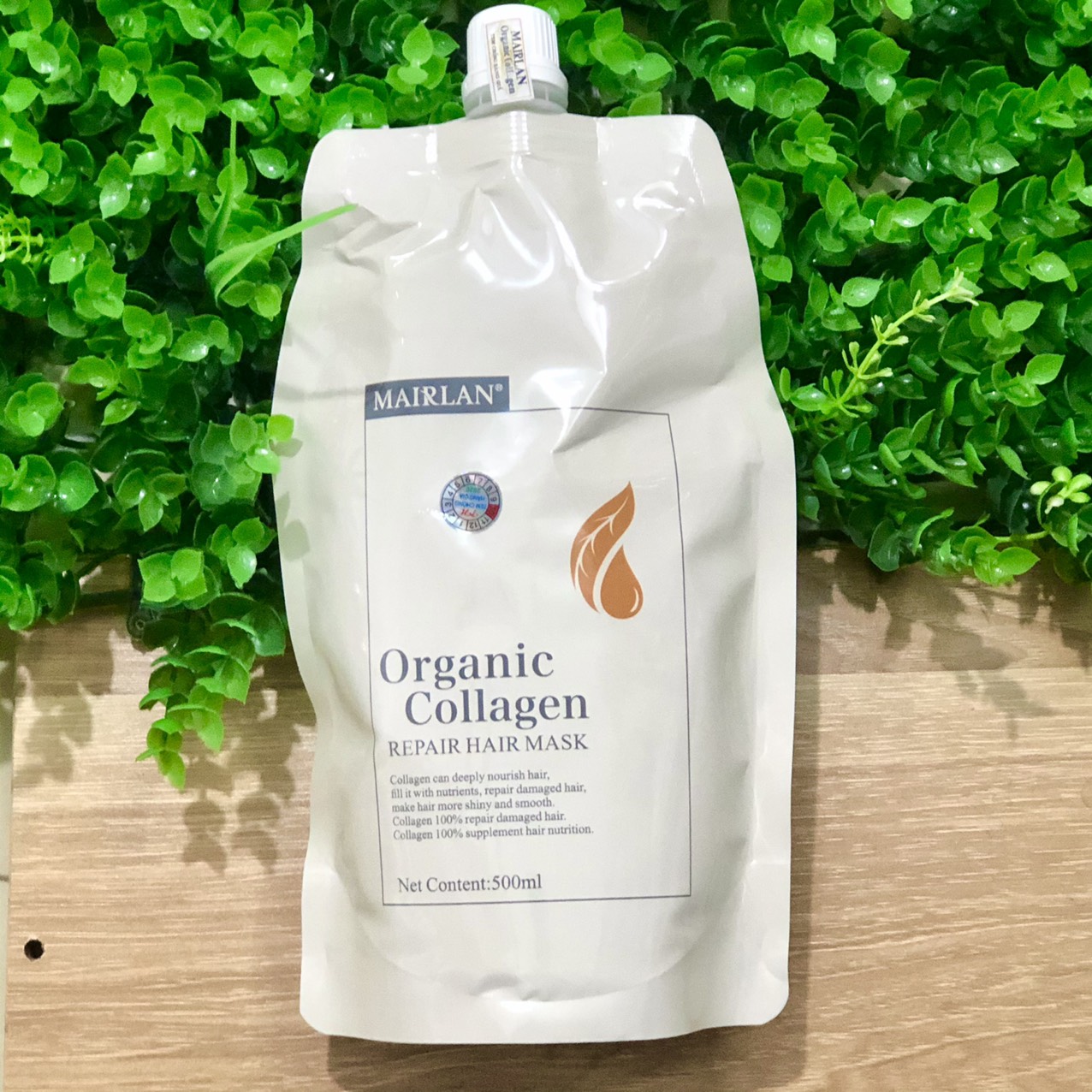 [+Tặng mũ trùm]Hấp phủ lụa Collagen Mairlan siêu mượt phục hồi tóc 500ml