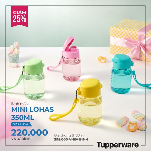 [HCM]Tupperware Bình nước lohas 350ml