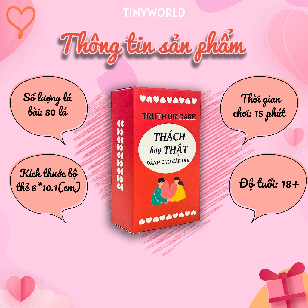 Bộ bài Truth or Dare Thách Hay Thật dành cho cặp đôi