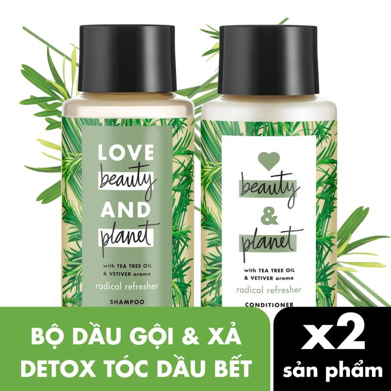 Combo detox tóc dầu bết dầu gội & dầu xả Love Beauty & Planet 400ml giá rẻ
