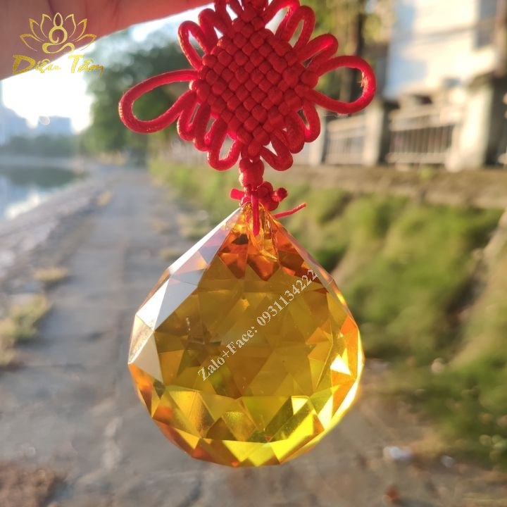Ball hanging feng shui polygon Crystal yellow rope mind the home decoration door