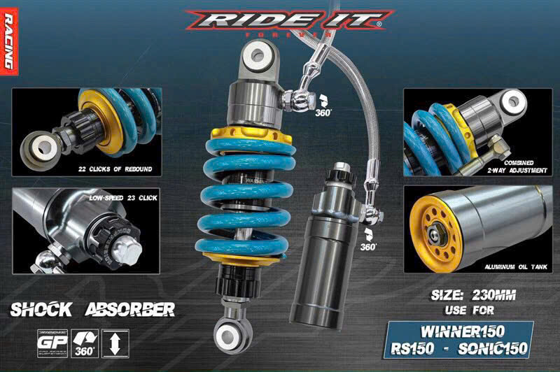 Phuột nitron winner sonic bình dầu 360 - 720 độ RIDE IT