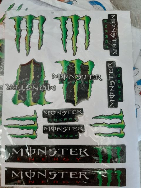 TEM  MONSTER dán xe- Khổ A4( cả vỉ)