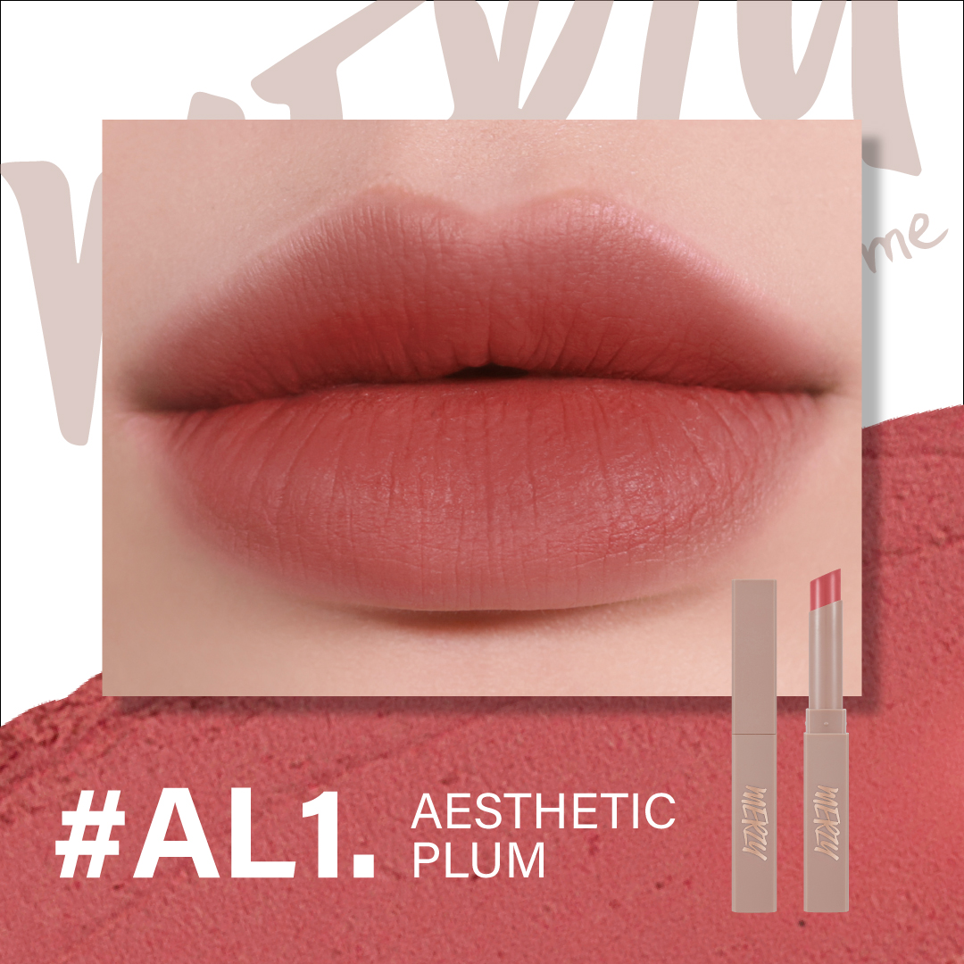 Son thỏi lì, lên màu chuẩn, mịn mượt nhẹ môi merzy academia cotton lipstick 1.8g