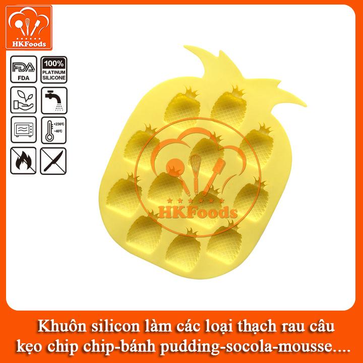 KHUÔN SILICON LÀM THẠCH RAU CÂU SOCOLA 12 QUẢ DỨA