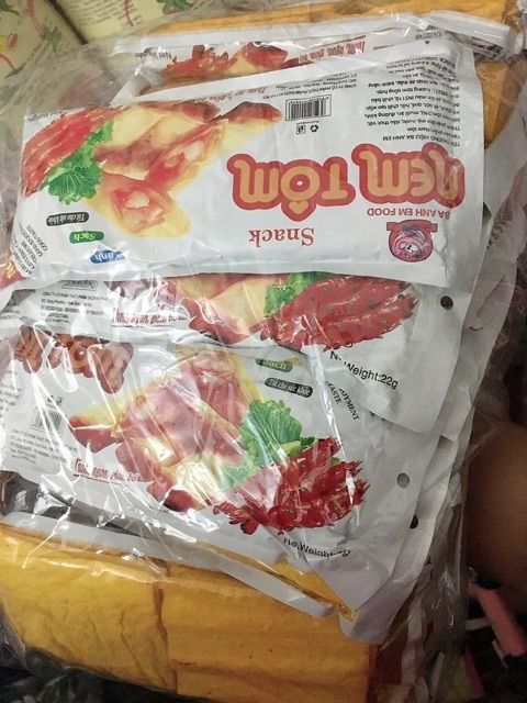 10 gói snack nem tôm
