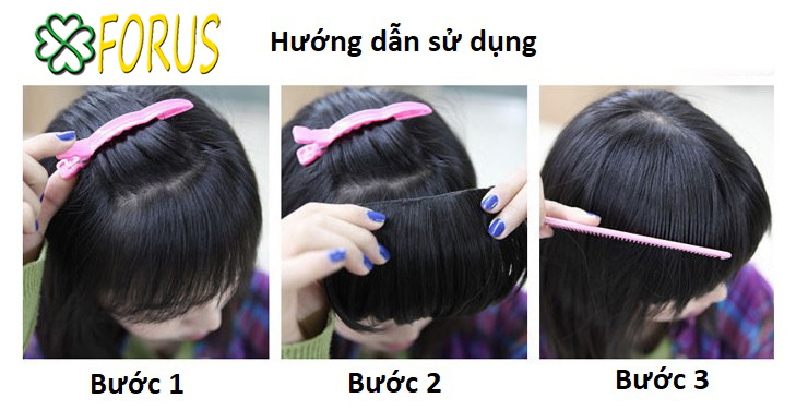 Tóc mái dầy chéo M17 😍FREESHIP😍 mái tóc giả nữ Sỉ 25k