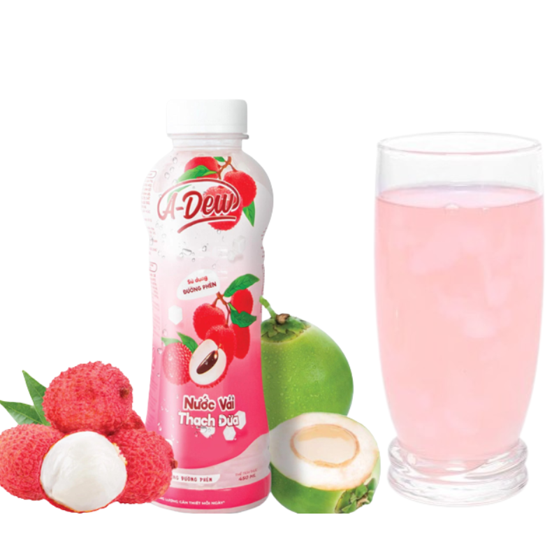 Nước Dưa Lưới Thạch Dừa A-Dew Thùng 24 Chai 450ml