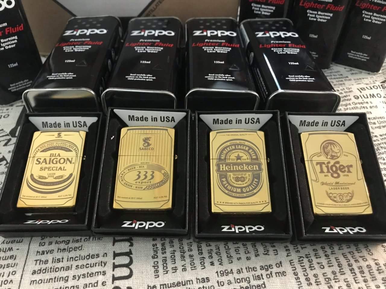 [HCM]Bật Lửa Zippo Khắc Laze Hình Chai Bia Tiger