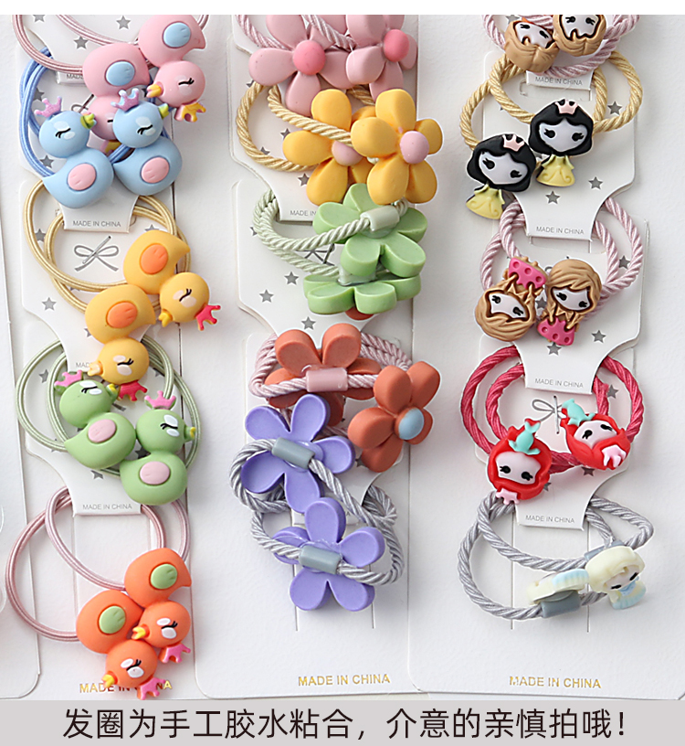 Set 10 Dây Buộc Tóc Hoạt Hình Dễ Thương Cho Mẹ Và Bé