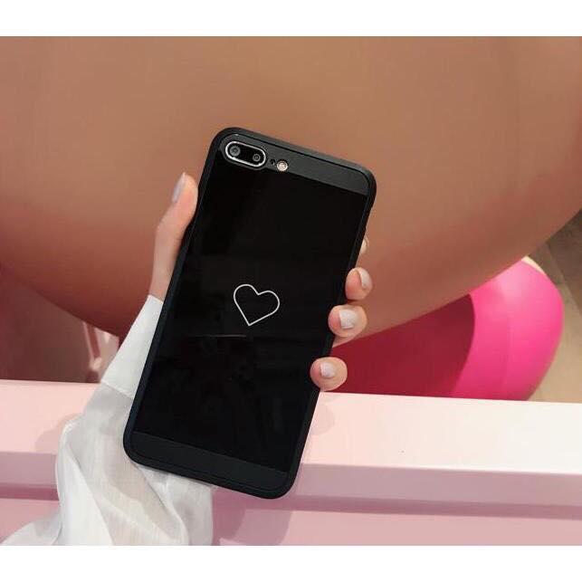 ỐP IPHONE TIM TRÁNG GƯƠNG