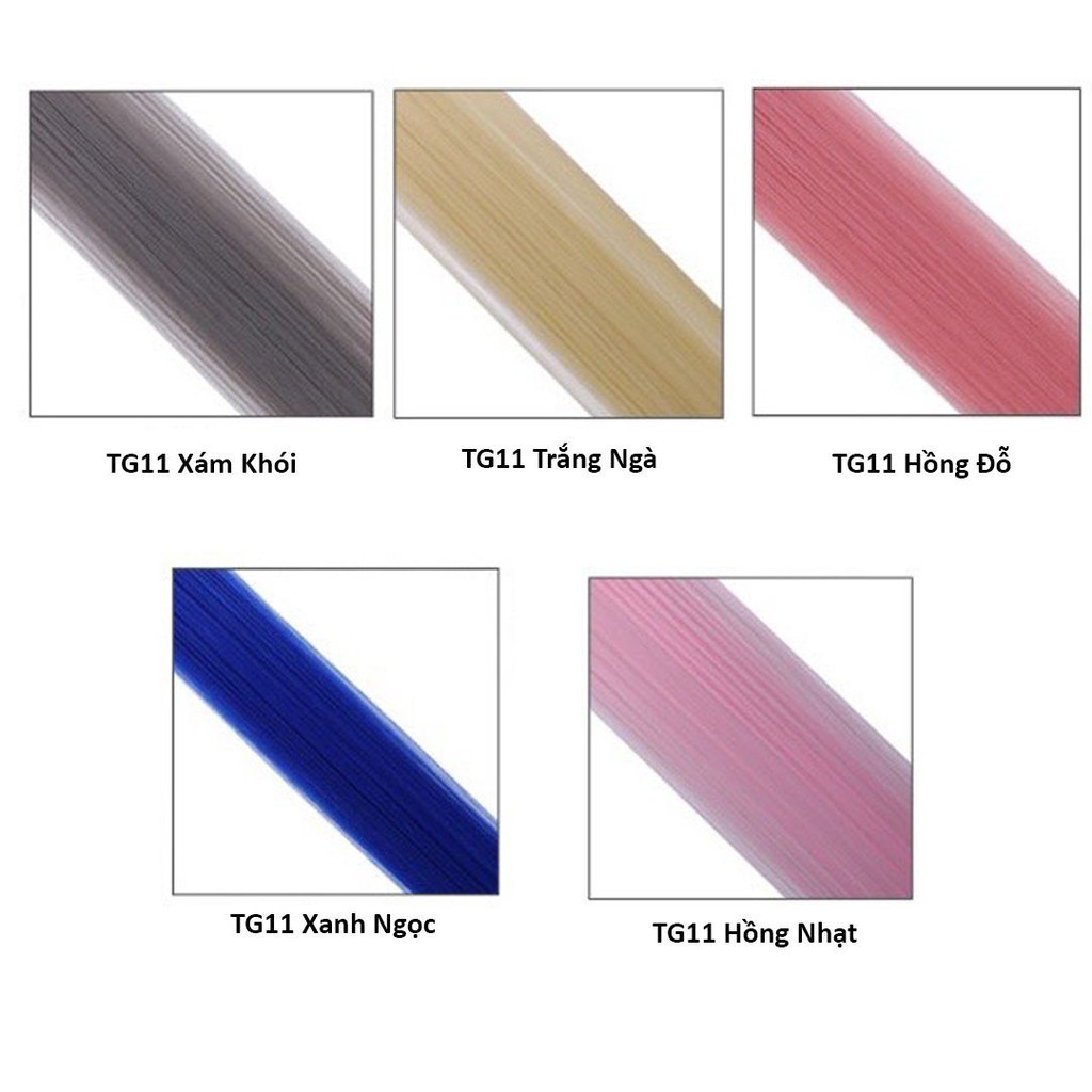 Tóc giả đẹp tóc kẹp highlight dài nhiều màu phong cách Hàn Quốc