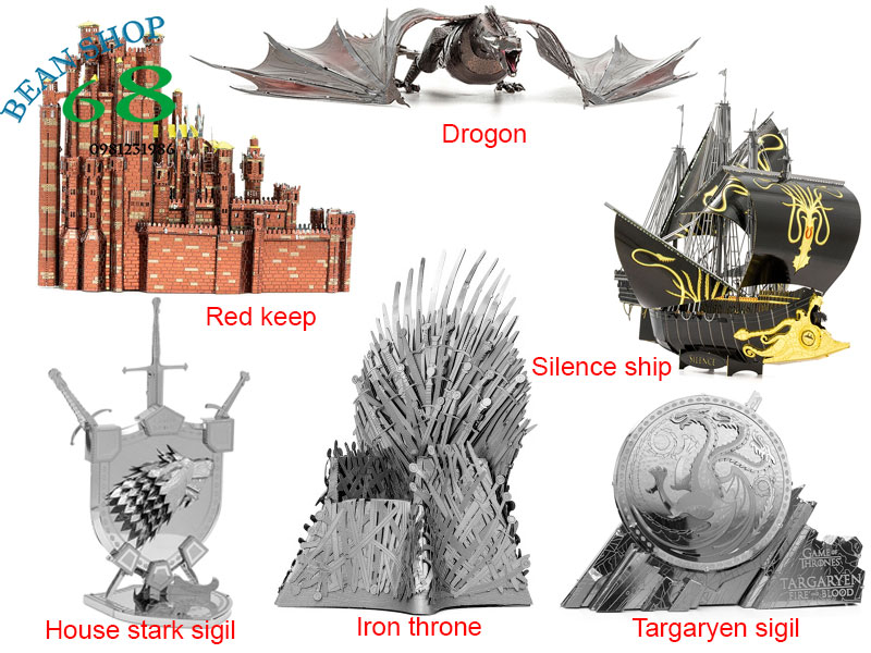Mô hình thép 3D tự ráp mẫu game of thrones