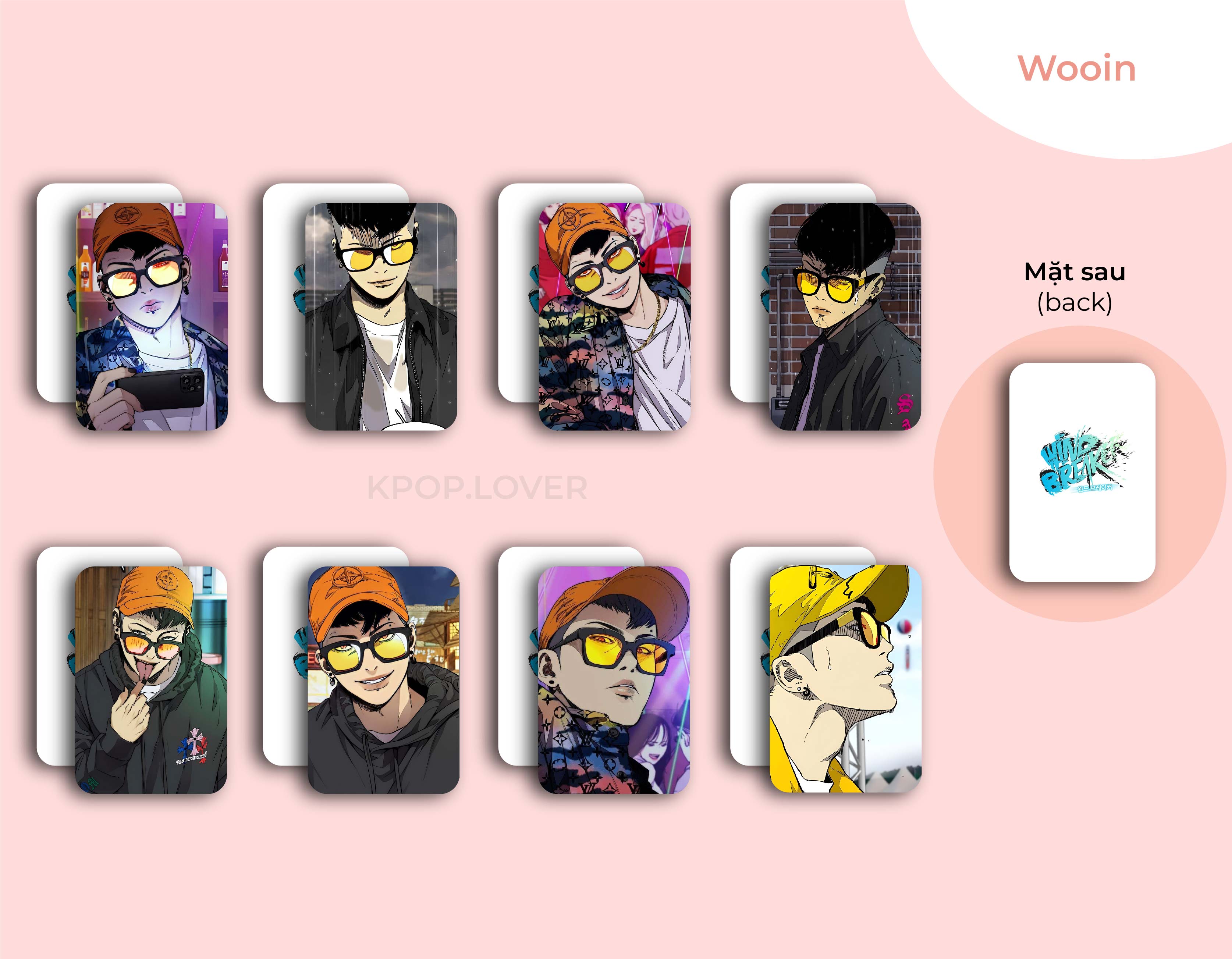 Set 8 card bo góc wind breaker