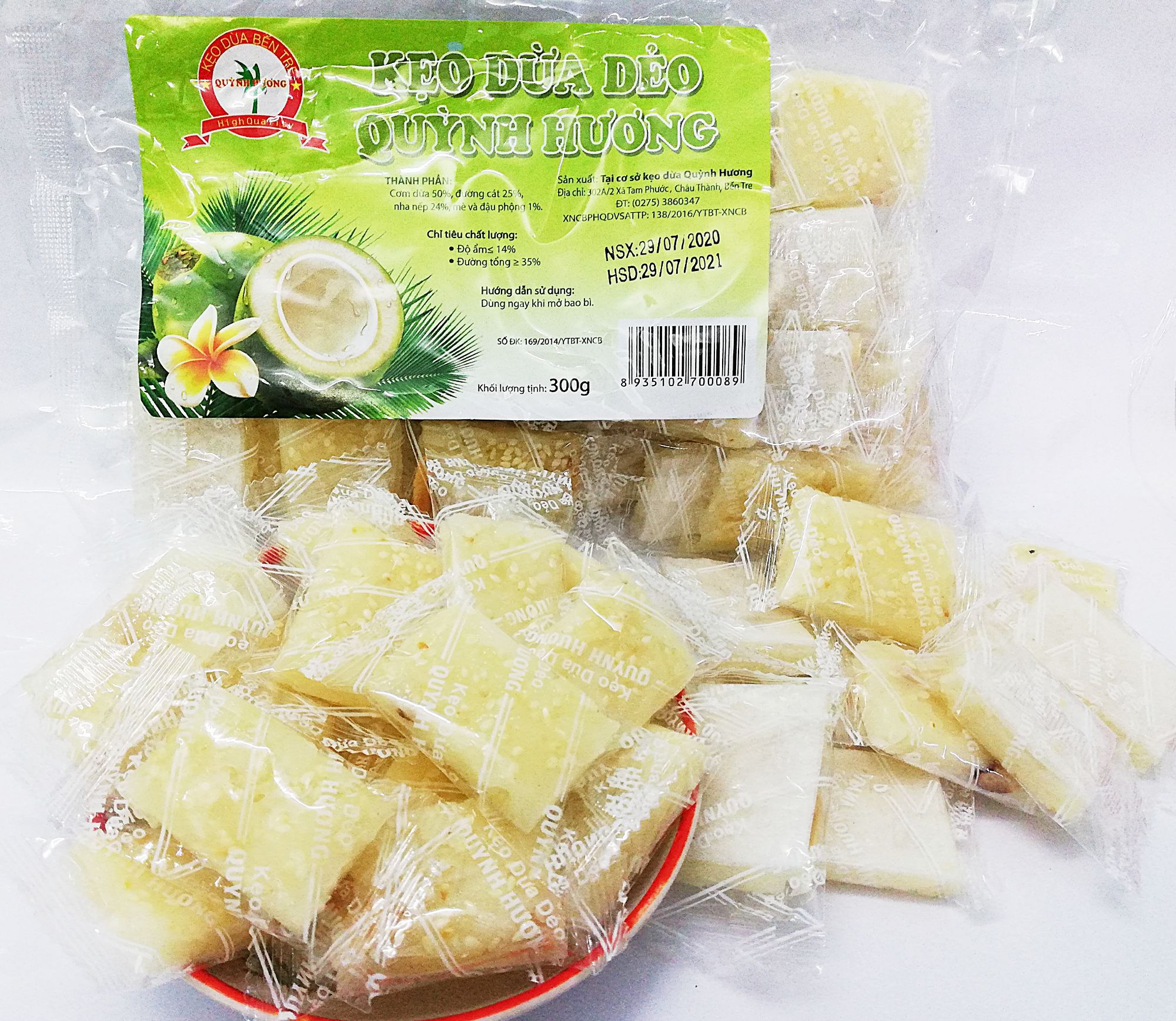 Kẹo dừa dẻo Quỳnh Hương (10 gói x 300g)