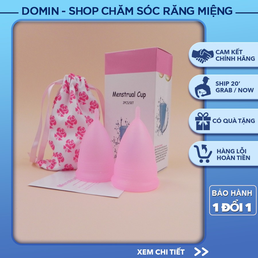 Cốc Nguyệt San Menstrual Cup (Hộp Bao Gồm 2 Cốc size S và L)
