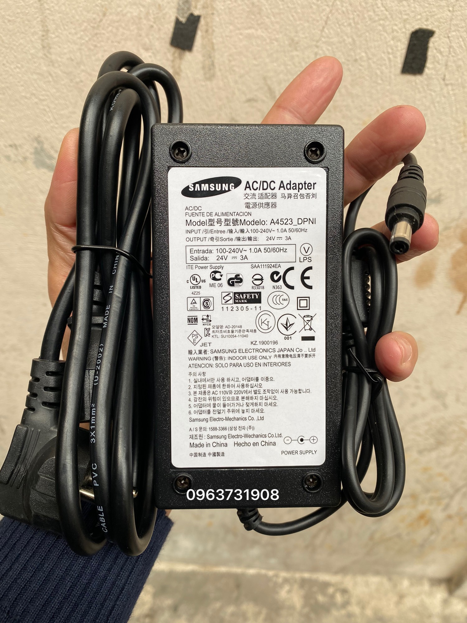 Nguồn sạc 24V 3A chuẩn của samsung