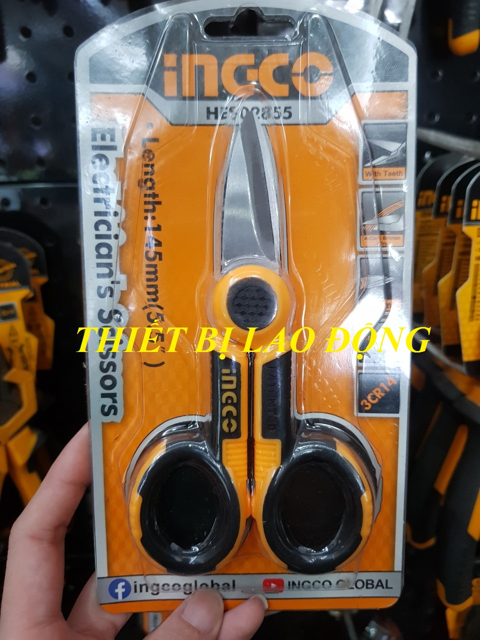 Kéo thợ điện 145mm ingco HES02855 - HES02855