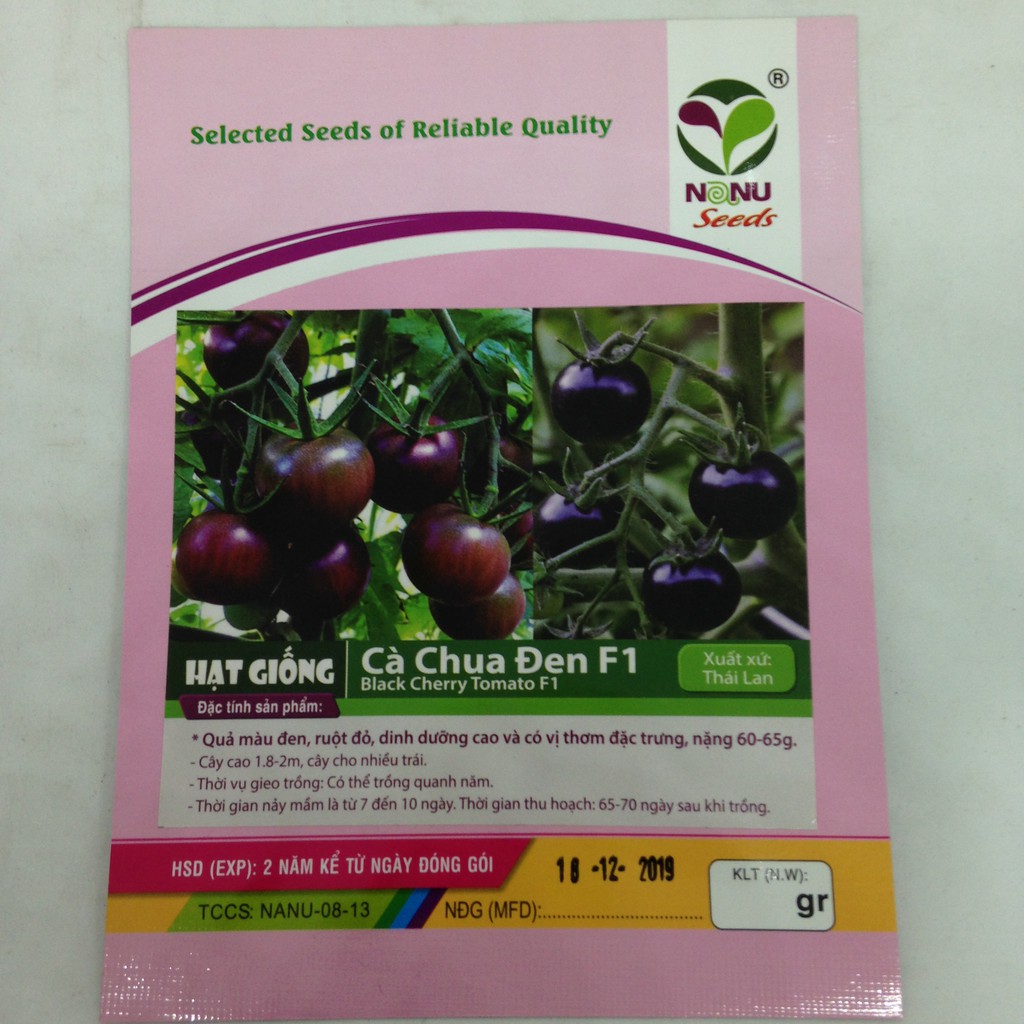 [HCM][Rau Củ Quả] - Gói 5 hạt cà chua đen