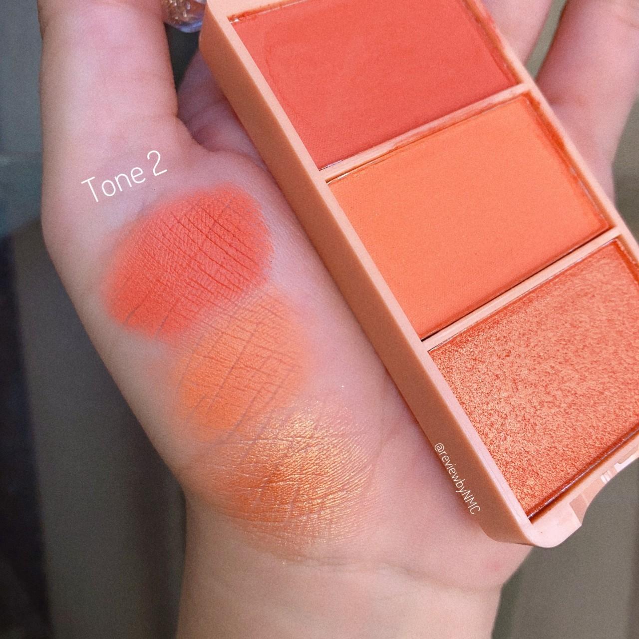 Má hồng 3 ô đào Kiss Beauty Peach Of Blush - Cavali - Tone cam đào hottrend chất phấn mịn lâu trôi