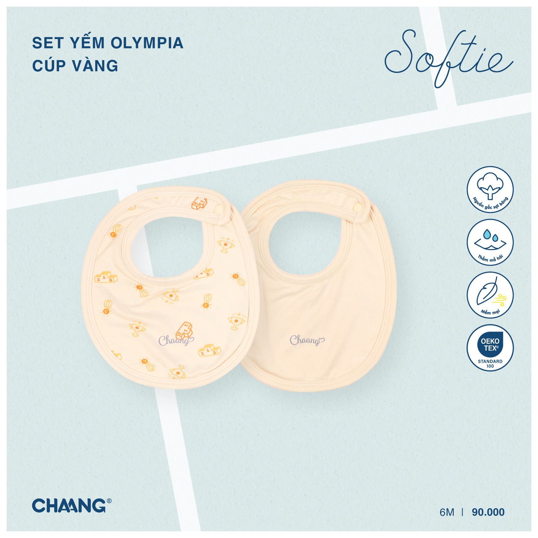[CHAANG] Set 2 chiếc yếm tròn sơ sinh Olympia Chaang