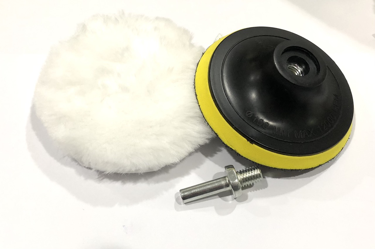 [HCM]Bánh Lông Cừu Đánh Bóng Xóa Xước 4 Inches - Bộ 1 đế + 1 lông cừu 4 inches