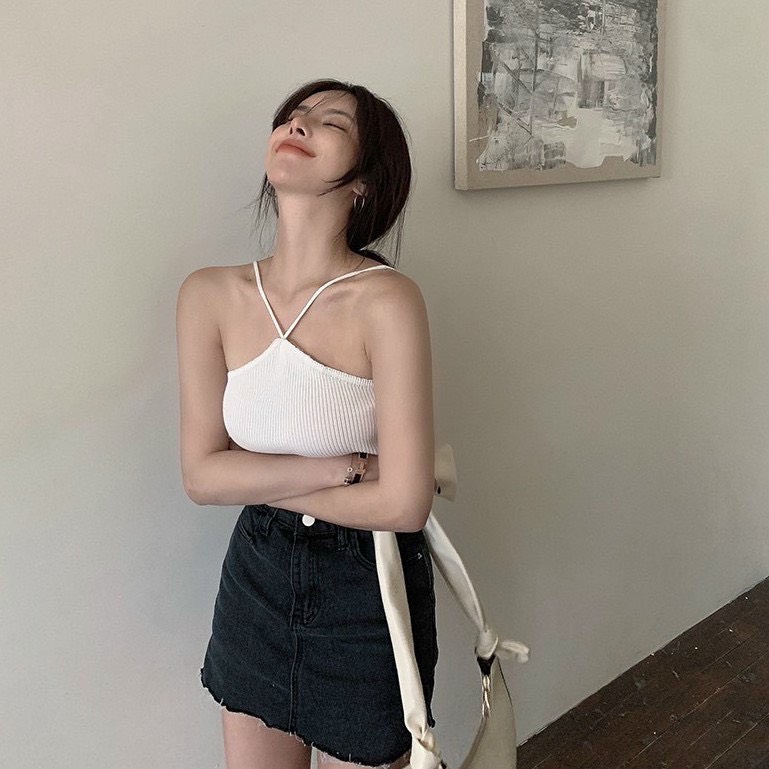 Áo Croptop Yếm Chéo Cổ (Mảnh) - A5235