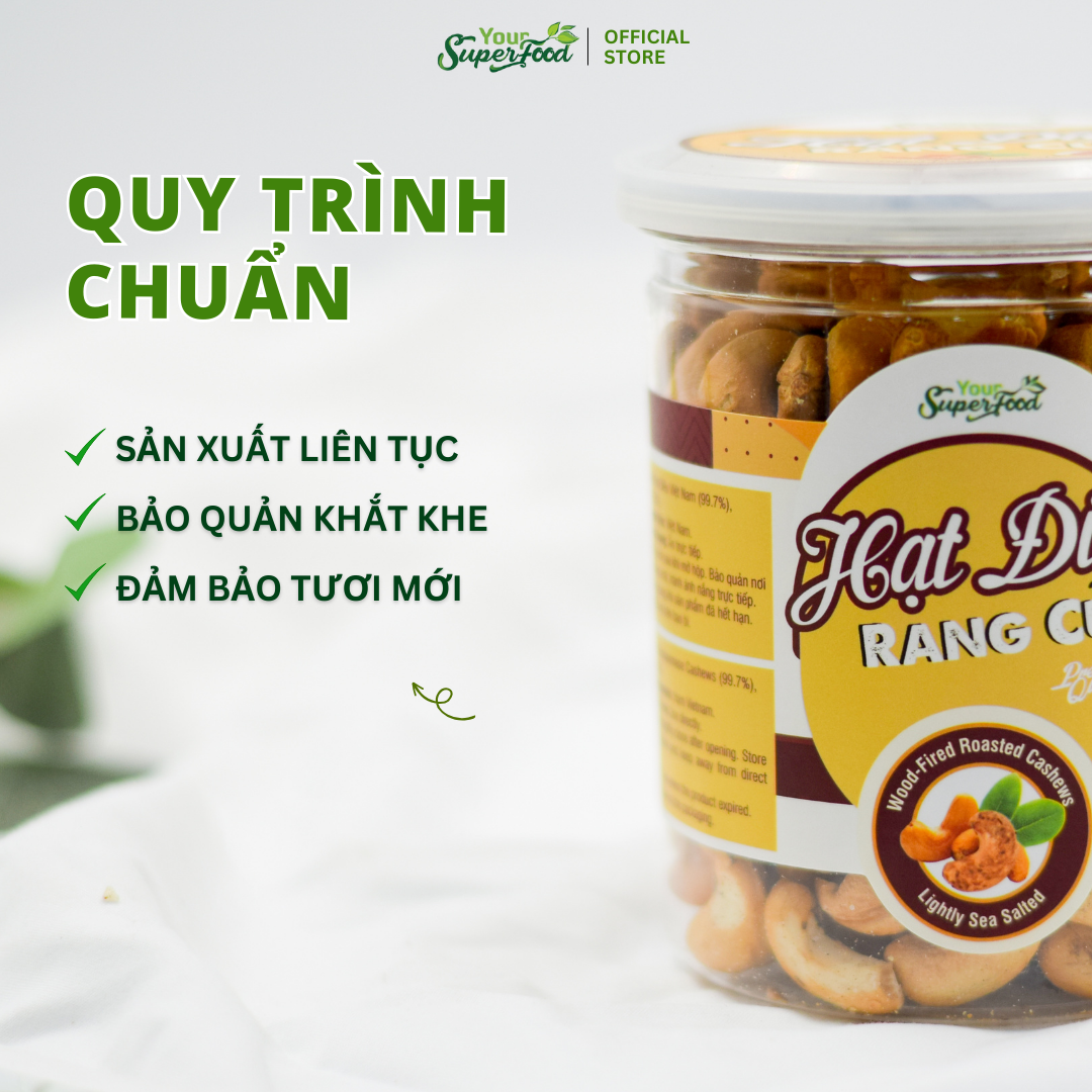 Hạt Điều Rang Củi Túi 90g (Vỏ lụa) Your Superfood