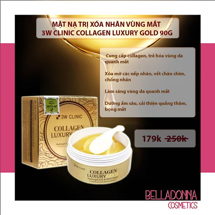 Mặt Nạ Giảm Xóa Nhăn Vùng Mắt 3W Clinic Collagen Luxury Gold 90g (60 miếng)