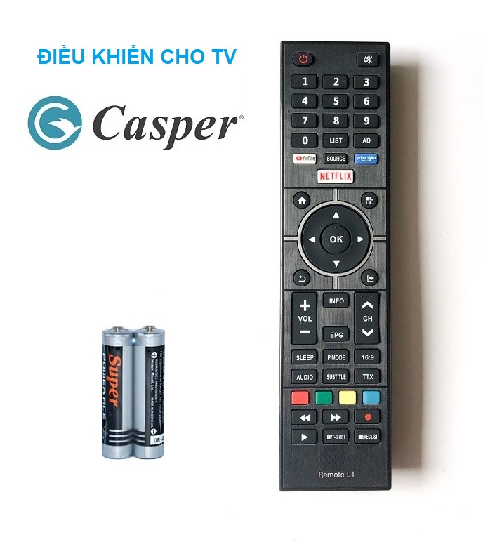 Remote Điều Khiển Tivi Casper Internet Smart TV Netflix Youtube Kèm Pin