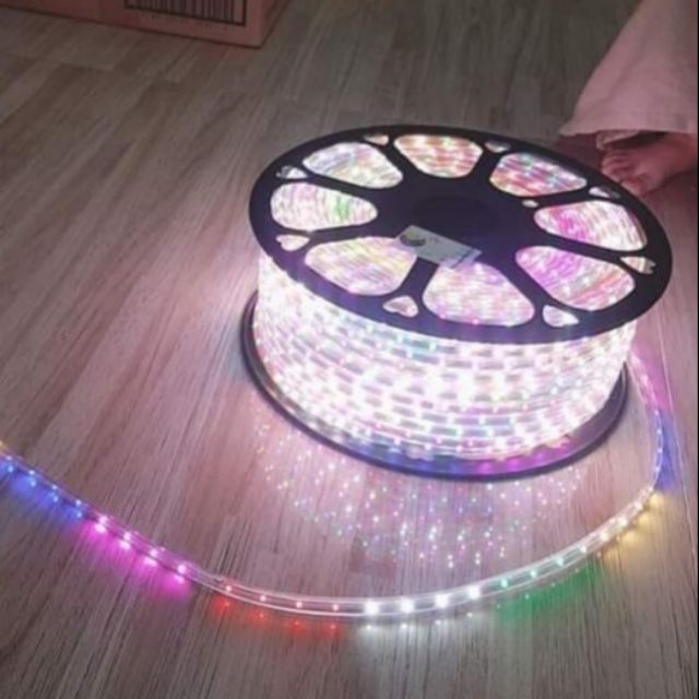 Dây Led Nháy Đuổi Nhiều Màu 2835 2 Hàng Siêu Đẹp (khách hàng nhớ mua thêm nguồn)