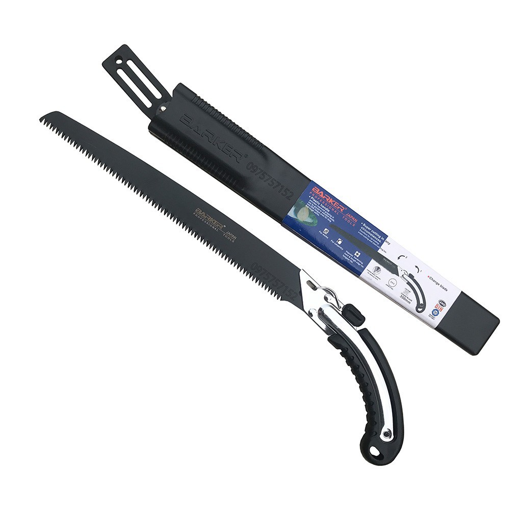 Cưa gỗ cầm tay 350mm Barker lưỡi đen cao cấp, Bảo hành 12 tháng