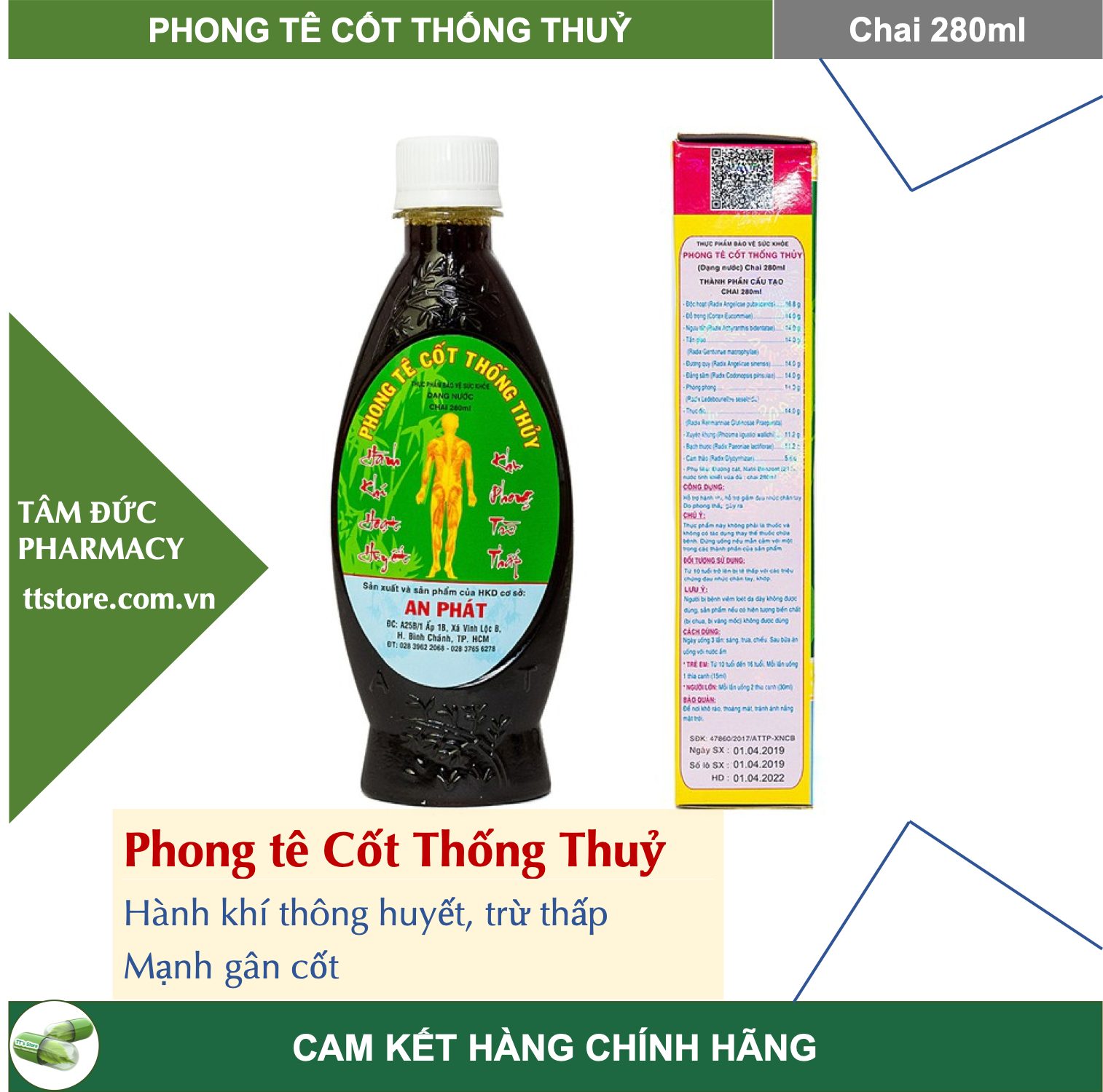 PHONG TÊ CỐT THỐNG THUỶ - CHAI 280ML