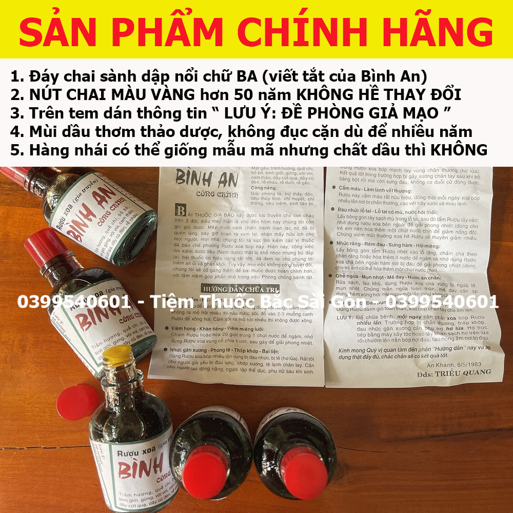 Dầu Xoa Bóp Bình An Chính Phẩm Chai 50ml