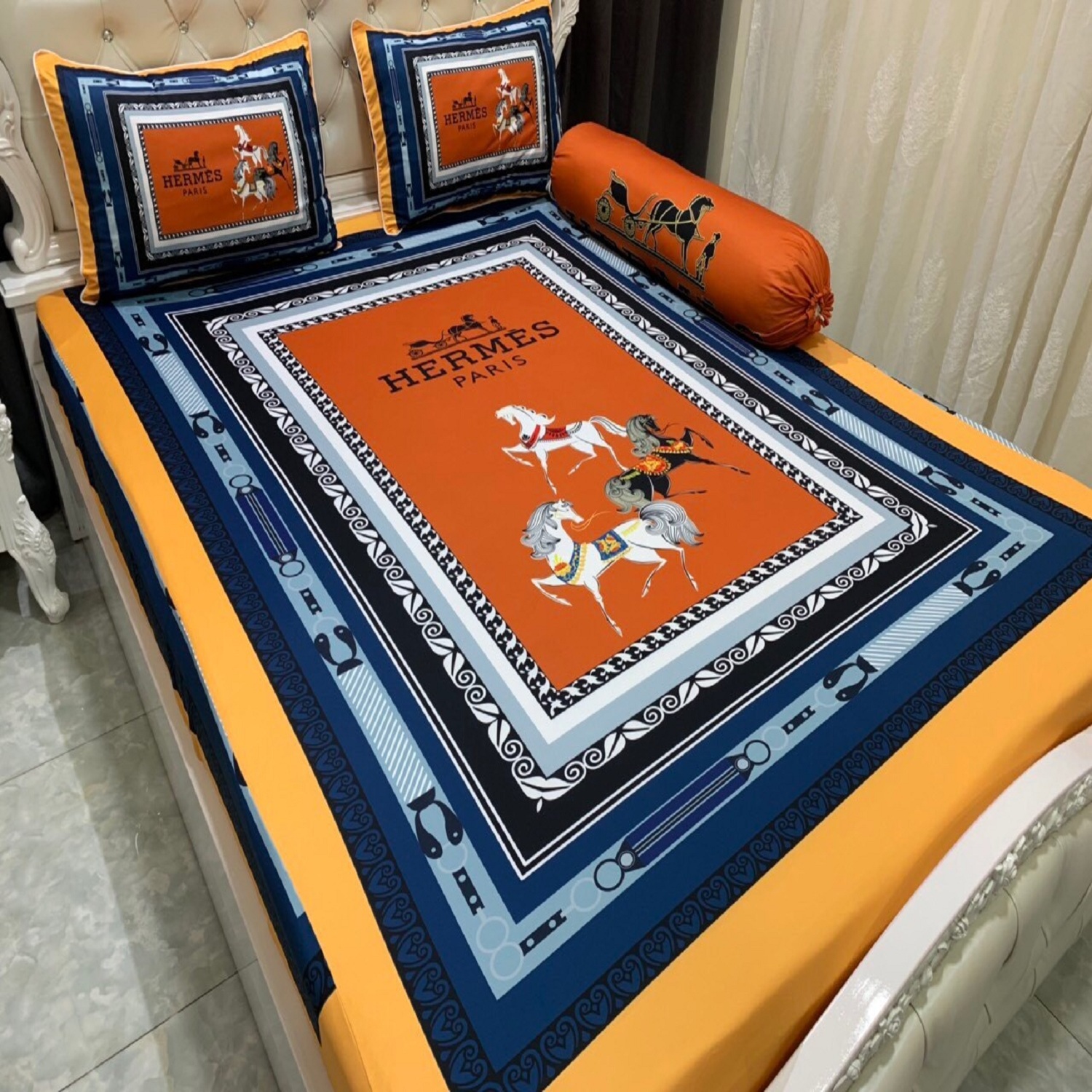 BỘ DRAP THUN Ý 5D 4 MÓN 1M6 & 1M8X2M TY03