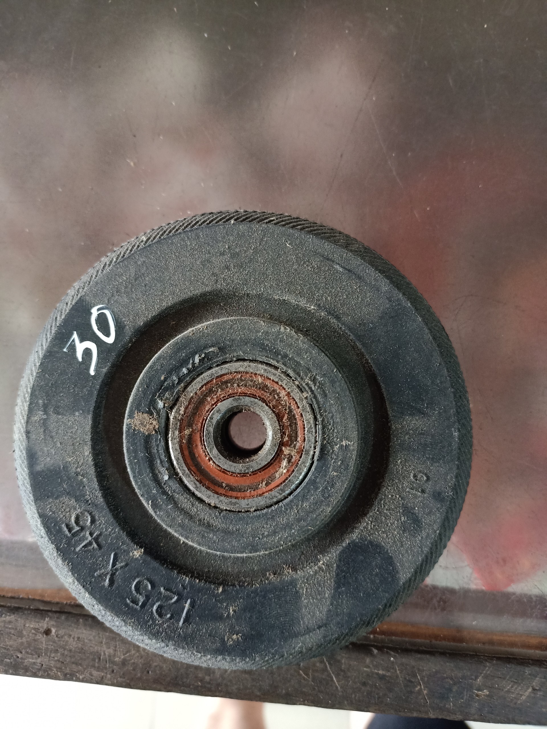 Bánh xe đẩy 125mm có vòng bi bạc đan - không đế