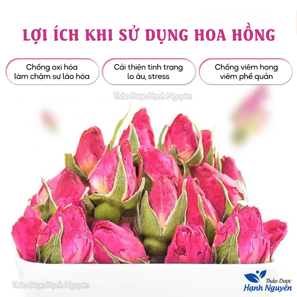 Hoa hồng khô 100g, trà hoa hồng đà lạt sấy lạnh, đẹp da, chống lão hóa, điều hòa nội tiết