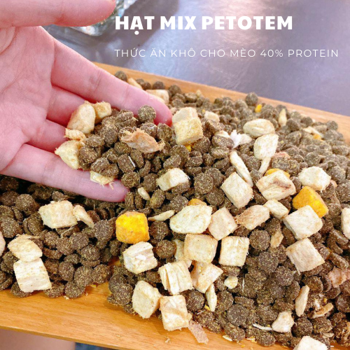 Thức ăn cho mèo, hạt Mix LÒNG ĐỎ TRỨNG + ỨC GÀ SẤY