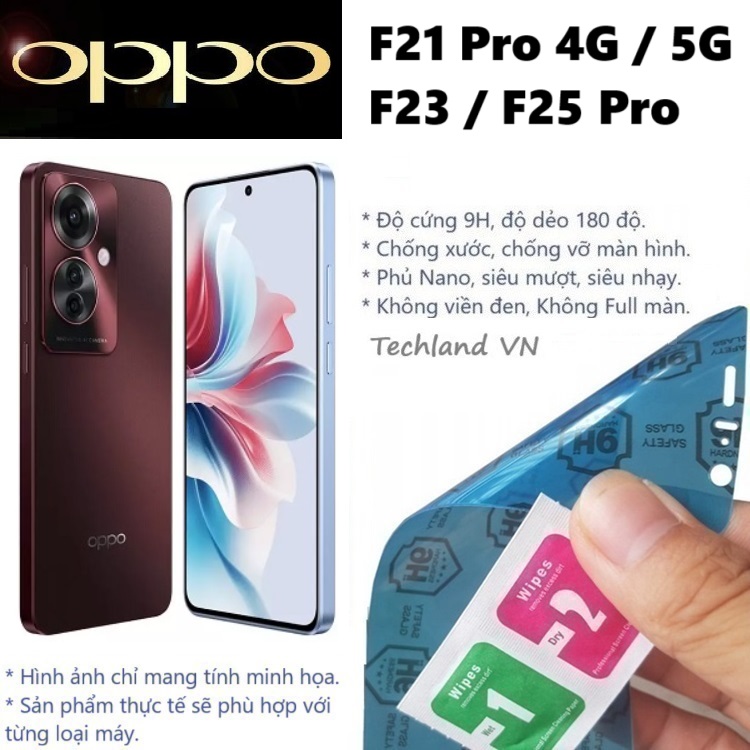 Cường Lực Phủ Nano Oppo F21 Pro / F23 / F25 Pro 4G / 5G - Trong Suốt, Không Full Màn, Không Viền Đen