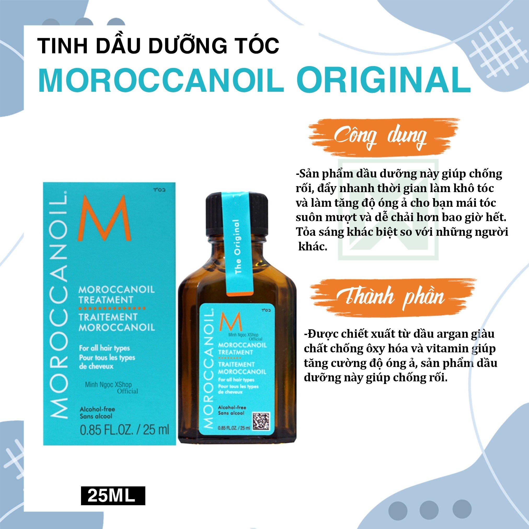 Tinh dầu dưỡng tóc Moroccanoil Treatment Original 25ML