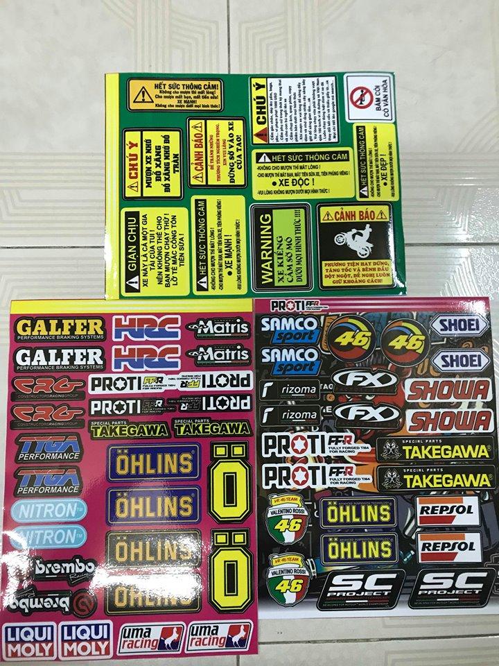 [HCM]Combo mua 2 được 3 gồm 3 sét tem garfer uma sét samco repsol sét cảnh báo giận chịu