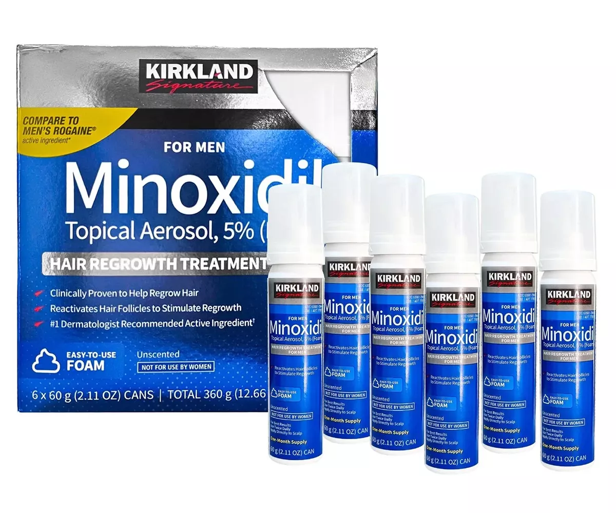 Dung dịch mọc Râu Tóc Kirkland Minoxidil 5% Foam (Dạng bọt)