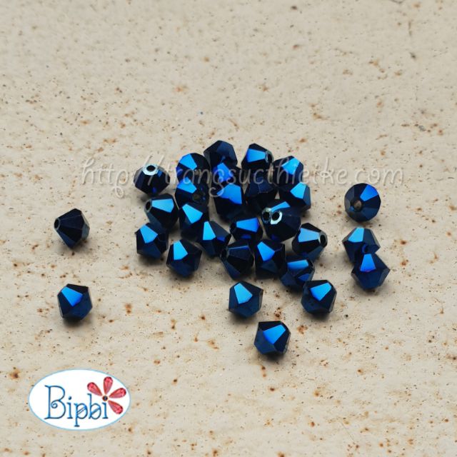 100 viên pha lê Tiệp màu metallic blue