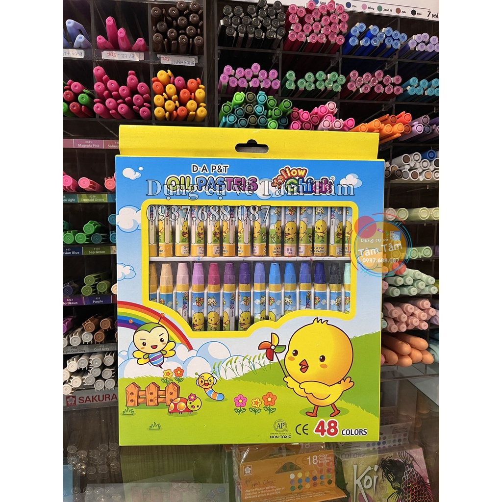 Bút sáp dầu Dooly Hộp giấy,Sáp Con gà, Dooly Oil Pastel-Dụng cụ vẽ Tâm Tâm